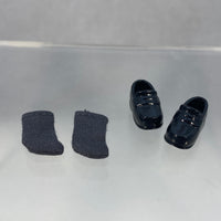 [ND121] Doll: Black Loafers with Gray Socks