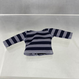 [ND108] -Cat-Themed Outfit Gray and Black Striped Shirt