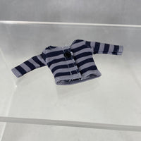 [ND108] -Cat-Themed Outfit Gray and Black Striped Shirt