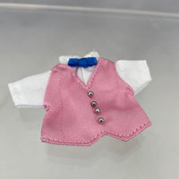 [ND98] -Tuxedo (White) Short Sleeved Shirt with Pink Vest