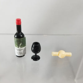 Playset 4B: European Room - Bottle of Wine with Glass