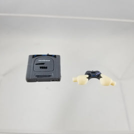 532 -Sega Saturn's Game console and controller with hands