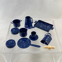 Dollhouse Miniature -Blue Enamelware Kitchenware